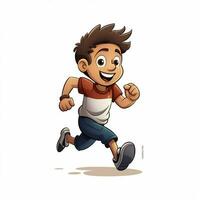persona corriendo 2d dibujos animados ilustracion en blanco antecedentes foto