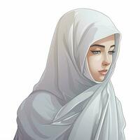 Person with Veil 2d cartoon illustraton on white backgroun photo