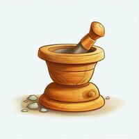 Pestle 2d cartoon illustraton on white background high qua photo