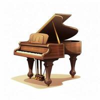 Piano 2d cartoon illustraton on white background high qual photo