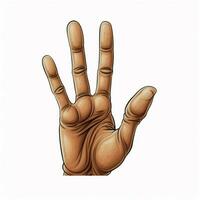 Pinched Fingers 2d cartoon illustraton on white background photo