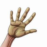 Pinched Fingers 2d cartoon illustraton on white background photo