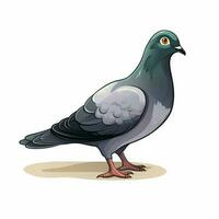 Pigeon 2d cartoon vector illustration on white background photo