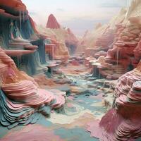 Pixel turbulences sculpting intriguing digital landscapes photo