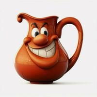 Pitcher or Jug 2d cartoon illustraton on white background photo