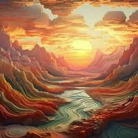 Pixel turbulences sculpting intriguing digital landscapes photo