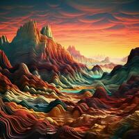 Pixel turbulences sculpting intriguing digital landscapes photo