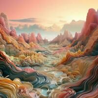 Pixel turbulences sculpting intriguing digital landscapes photo