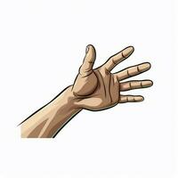 Pinching Hand 2d cartoon illustraton on white background h photo