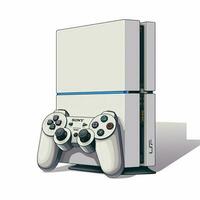 PlayStation 2d cartoon illustraton on white background hig photo