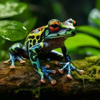 Playful amphibian lurking in the rainforest photo