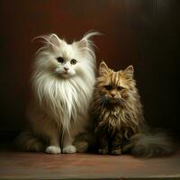 Playful companions with fluffy tails photo