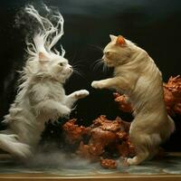 Playful pets chasing their own tails photo