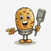 Potato Masher 2d cartoon illustraton on white background h photo