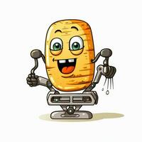 Potato Peeler 2d cartoon illustraton on white background h photo
