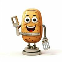 Potato Peeler 2d cartoon illustraton on white background h photo