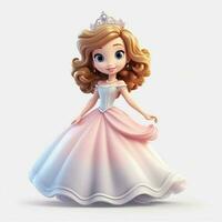 Pretty Pretty Princess 2d cartoon illustraton on white bac photo