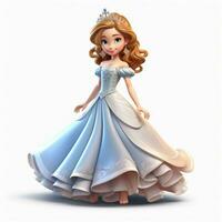 Princess 2d cartoon illustraton on white background high q photo