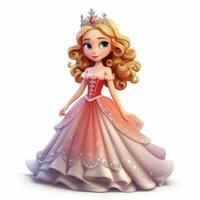 Pretty Pretty Princess 2d cartoon illustraton on white bac photo