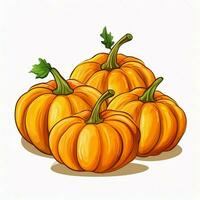 Pumpkins 2d vector illustration cartoon in white backgroun photo