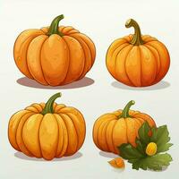 Pumpkins 2d vector illustration cartoon in white backgroun photo