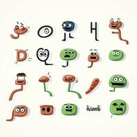 Punctuation Symbols 2d cartoon vector illustration on whit photo