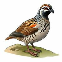 Quail 2d vector illustration cartoon in white background h photo