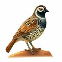 Quail 2d vector illustration cartoon in white background h photo