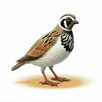 Quail 2d vector illustration cartoon in white background h photo