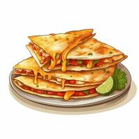 Quesadillas 2d vector illustration cartoon in white backgr photo