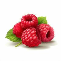 Raspberries 2d vector illustration cartoon in white backgr photo