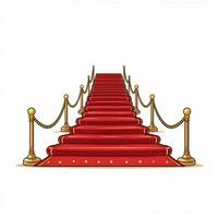 Red carpet 2d cartoon vector illustration on white backgro photo