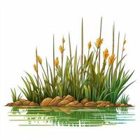 Reeds 2d cartoon vector illustration on white background h photo