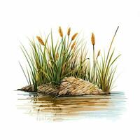 Reeds 2d cartoon vector illustration on white background h photo