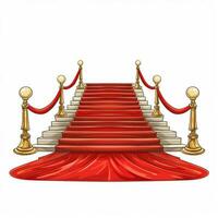 Red carpet 2d cartoon vector illustration on white backgro photo