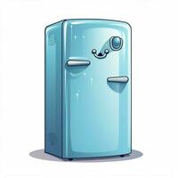 Refrigerator commonly fridge 2d cartoon illustraton on whi photo