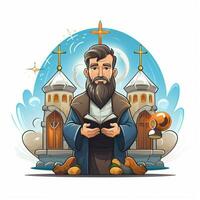 Religion 2d cartoon vector illustration on white backgroun photo