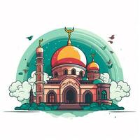 Religion 2d cartoon vector illustration on white backgroun photo