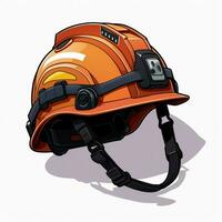 Rescue Workers Helmet 2d cartoon illustraton on white back photo