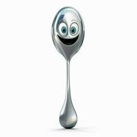 Regular Spoon 2d cartoon illustraton on white background h photo