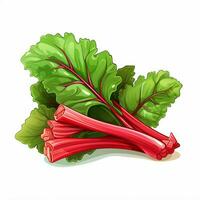 Rhubarb 2d vector illustration cartoon in white background photo