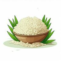 arroz 2d vector ilustración dibujos animados en blanco antecedentes Hola foto