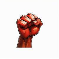 Right-Facing Fist 2d cartoon illustraton on white backgrou photo