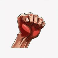 Right-Facing Fist 2d cartoon illustraton on white backgrou photo