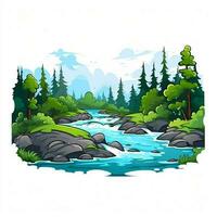 River 2d cartoon vector illustration on white background h photo