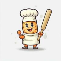 Rolling Pin 2d cartoon illustraton on white background hig photo