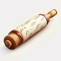 Rolling Pin 2d cartoon illustraton on white background hig photo