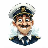 Sailor 2d cartoon vector illustration on white background photo