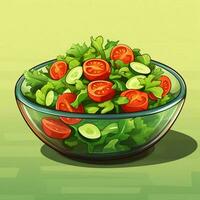 Salad 2d cartoon vector illustration on white background h photo