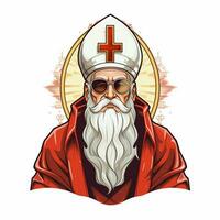 Saint 2d cartoon vector illustration on white background h photo